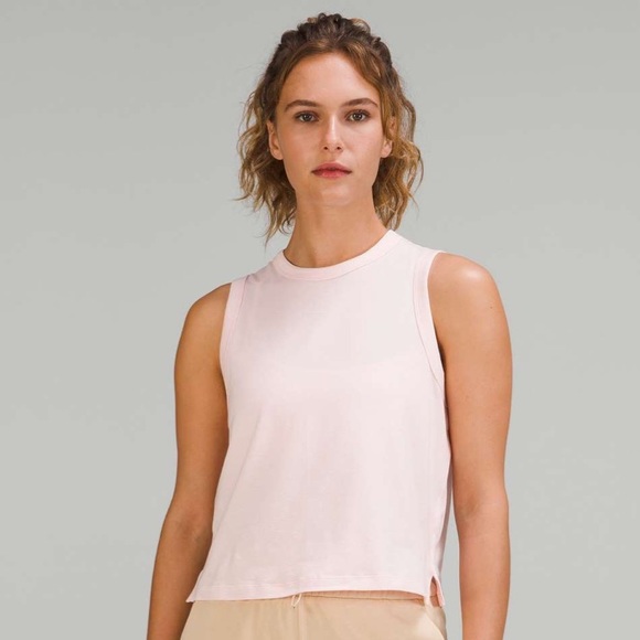 lululemon athletica Tops - Lululemon Strawberry Milkshake Classic Fit Cotton Blend Tank Top